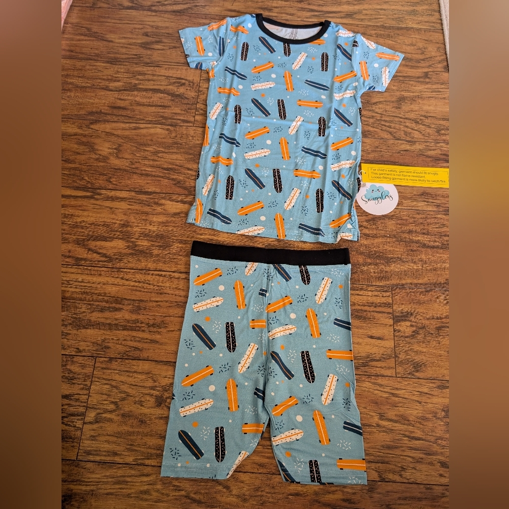 NWT Bamboo Blue Skateboard 2 Piece Short Pajama Set‎